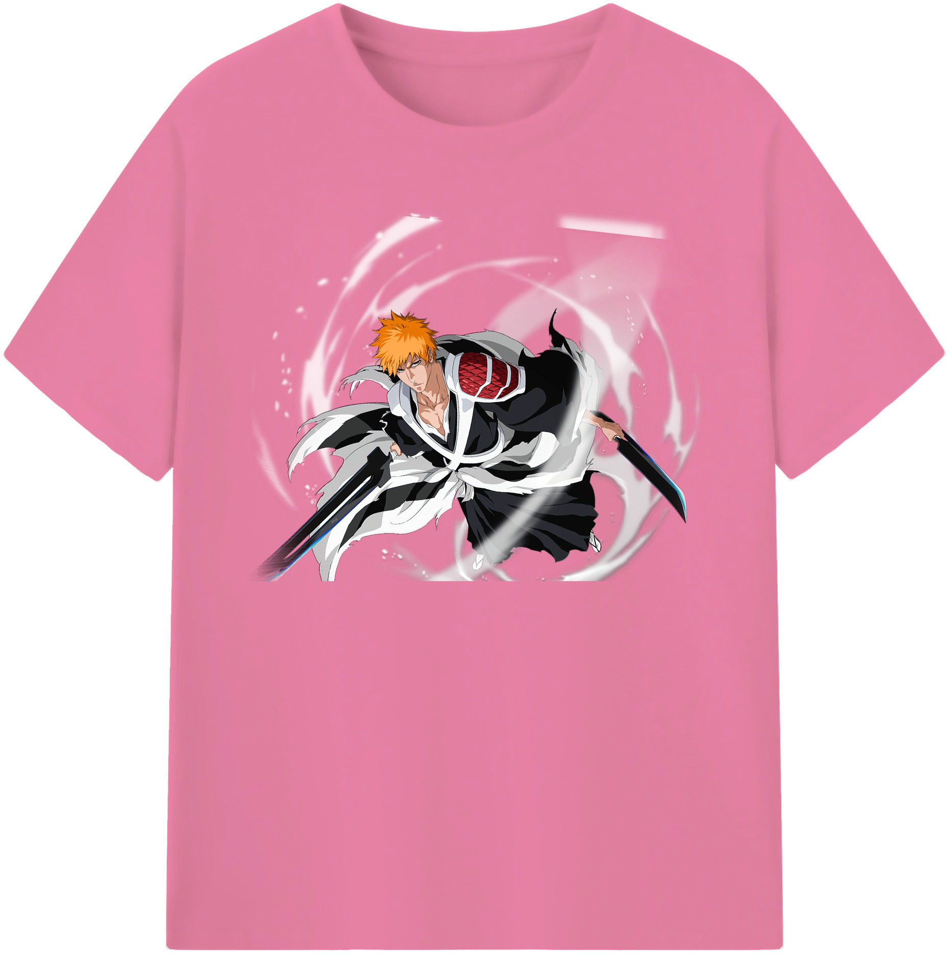 （画像用） ブリーチ 黒崎一護（くろさき いちご）BLEACH Kurosaki Ichigo 綿100％半袖Tシャツ（フロントプリント）